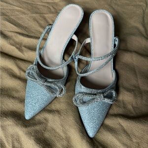 Silver Bow Heels